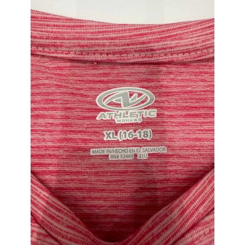 Athletic Works Womens Pink Space Dye Long Sleeve Performance Tee XL 16-18 NEW - Picture 4 of 7